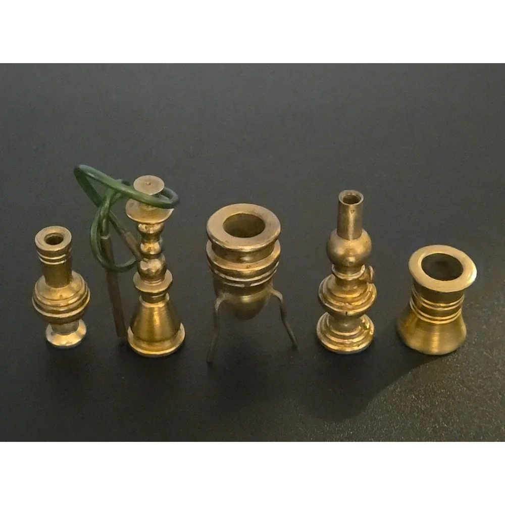 Vintage BRASS LOT 12 PIECES Dollhouse Miniature Vases Cup Urn Candlestick Hookah